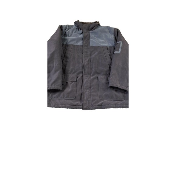 Bill Blass Men’s XL Winter Parka Black Blue Shoulder Corduroy Collar 7 Pockets - Picture 3 of 16